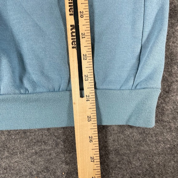 Adidas Hoodie Womens Small Blue Striped Pullover Sweatshirt Embroidered Comfort - Picture 13 of 13